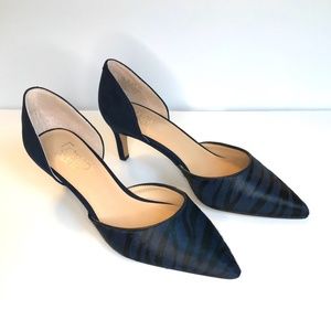 Franco Sarto Blue Zebra Hair on Hide Heels